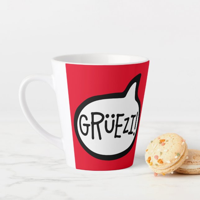 Taza De Café Latte ¡Grüezi! Hola en alemán suizo, Schwiizerdütsch (In situ)