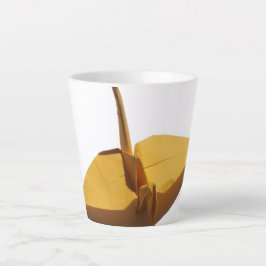 Taza De Café Latte grulla de origami afortunada