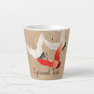 Taza De Café Latte Grullas voladoras japonesas