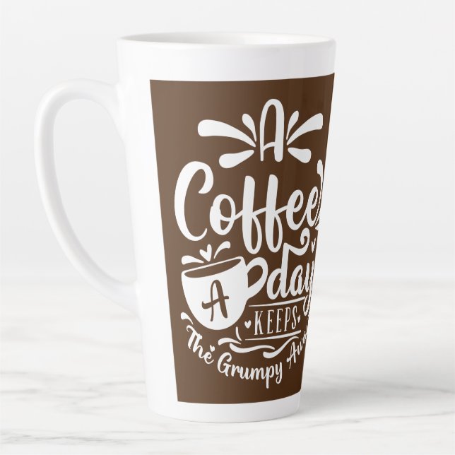 Taza De Café Latte Grumpy Coffee Cat (Izquierda)