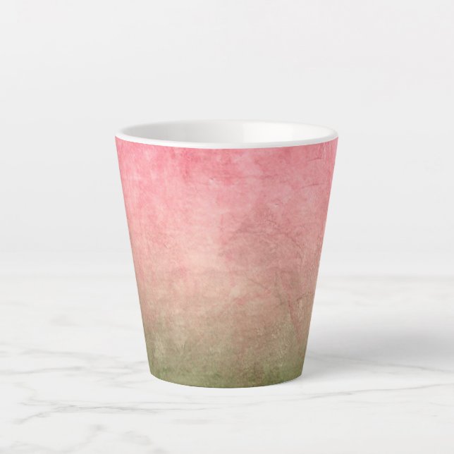 Taza De Café Latte Grunge Colors - Rose Pink & Green (Anverso)