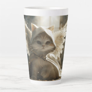 Taza De Café Latte Guardian Angel Kitten Digital Art