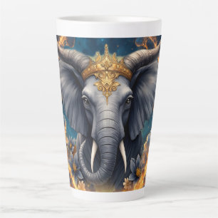 Taza De Café Latte Guardián coronado de la Puerta Celestial el elefan
