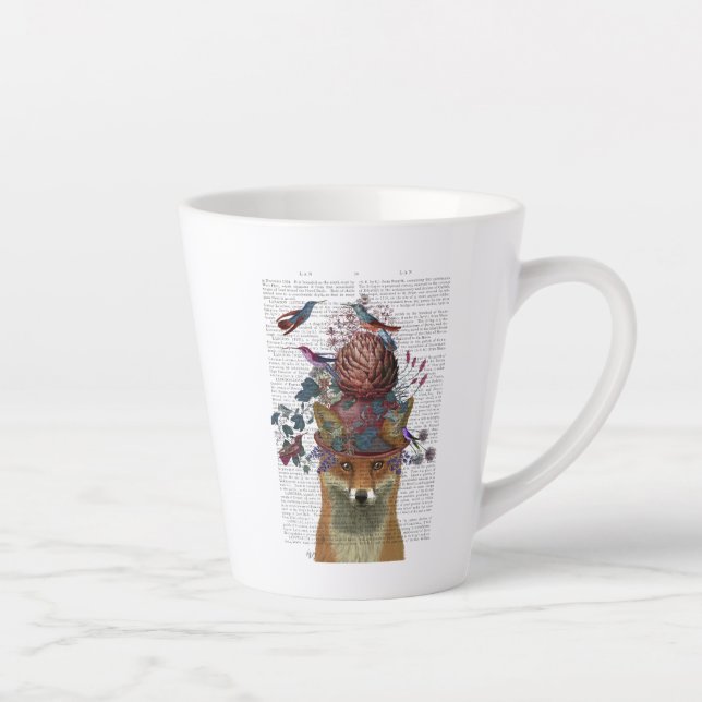 Taza De Café Latte Guardián de aves Fox con Artichoke (Derecha)
