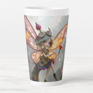 Taza De Café Latte Guardián iluminado por la luna de la Luz de Reloje