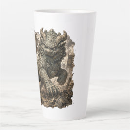 Taza De Café Latte Guardián mítico de piedra Fantasía Pegatina