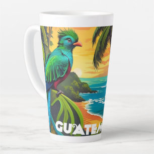 Taza De Café Latte Guatemala Viaje Vintage Retro Poster Wall Art Set