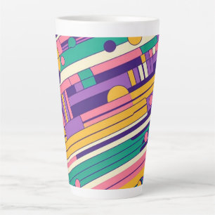 Taza De Café Latte Guay, colorido diseño retro de los años 80 y 90