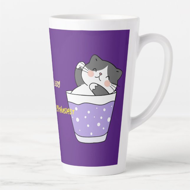 Taza De Café Latte Guay Lazy Cat Latte Mugs (Derecha)