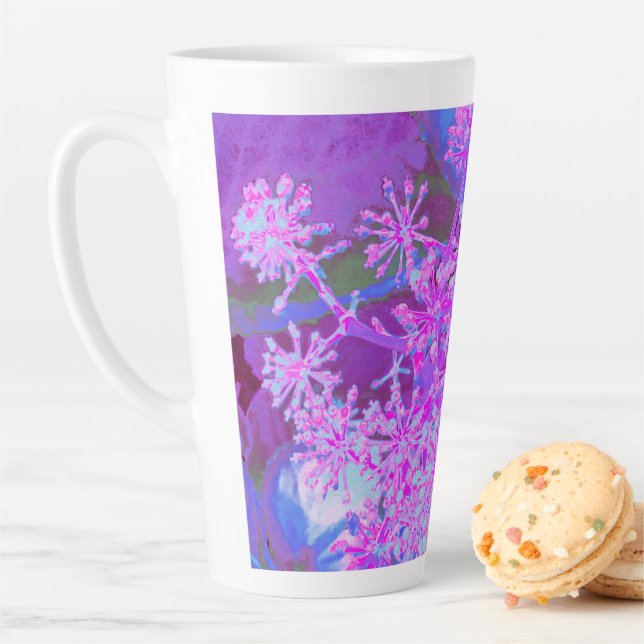 Taza De Café Latte Guay Resumen de la naturaleza retro en rosa calien (In situ)