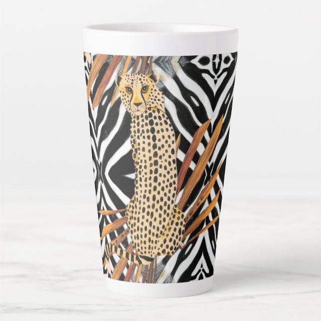 Taza De Café Latte Guepardo Salvaje  (Anverso)
