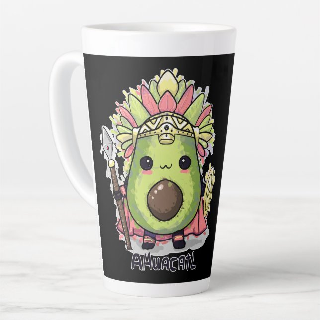 Taza De Café Latte Guerrero Ahuacatl Azteca Aguacado (Ángulo izquierdo)