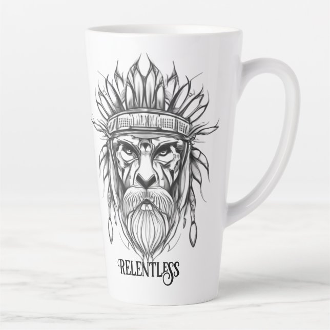 Taza De Café Latte Guerrero incesante de Viking Mug (Derecha)