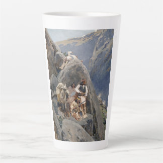 Taza De Café Latte Guerreros Apache: Emboscada en la caballería norte