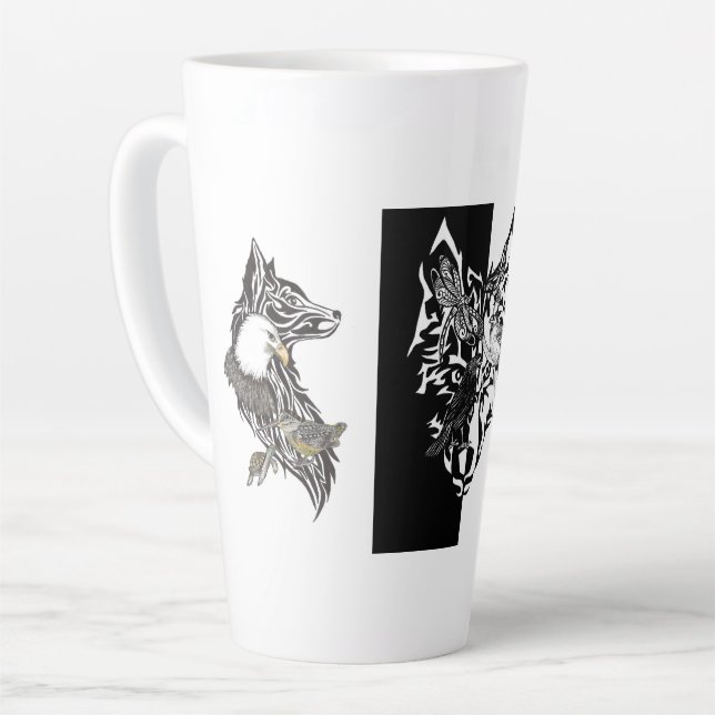Taza De Café Latte Guías de animales Latte Mug (Ángulo izquierdo)