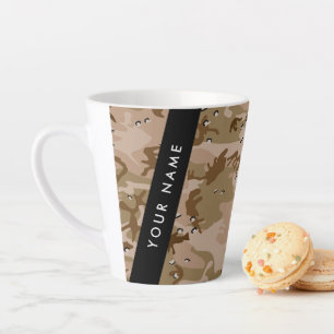 Taza De Café Latte Guijarros de camuflaje del desierto, tu nombre, Pe