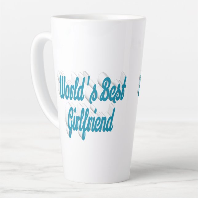 Taza De Café Latte Guión azul del mar Girlfriend (Ángulo izquierdo)