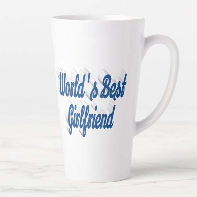 Taza De Café Latte Guión azul del mar Girlfriend (Derecha)