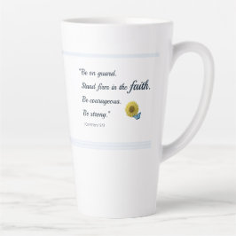 Taza De Café Latte Guión de mariposa azul y girasol latte mug