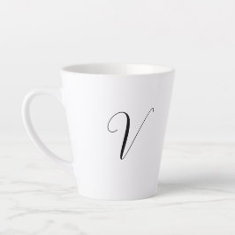 Taza De Café Latte Guion de monograma inicial personalizado