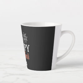 Taza De Café Latte Guión elegante de moda Feliz Año Nuevo