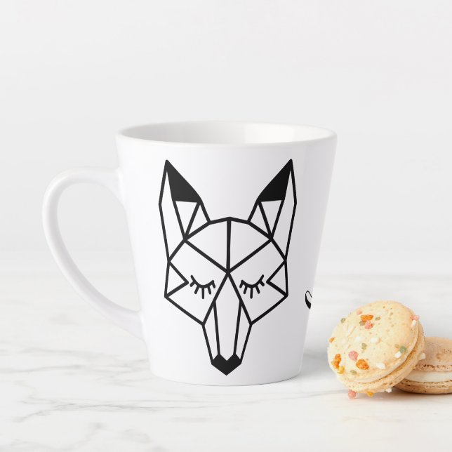 Taza De Café Latte Guión geométrico moderno Fox Foxy (In situ)