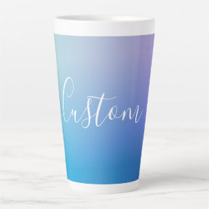 Taza De Café Latte Guión moderno editable   Ombre colorido