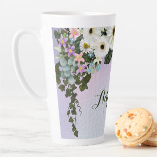 Taza De Café Latte Guirnalda de margaritas gerbera