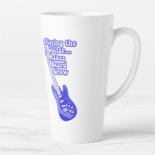 Taza De Café Latte Guitarra azul vintage con palabras motivadoras