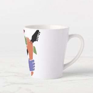 Taza De Café Latte Guitarra en latte mug de mano