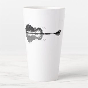 Taza De Café Latte Guitarra Lake Shadow Love Guitar Gift Music Avers
