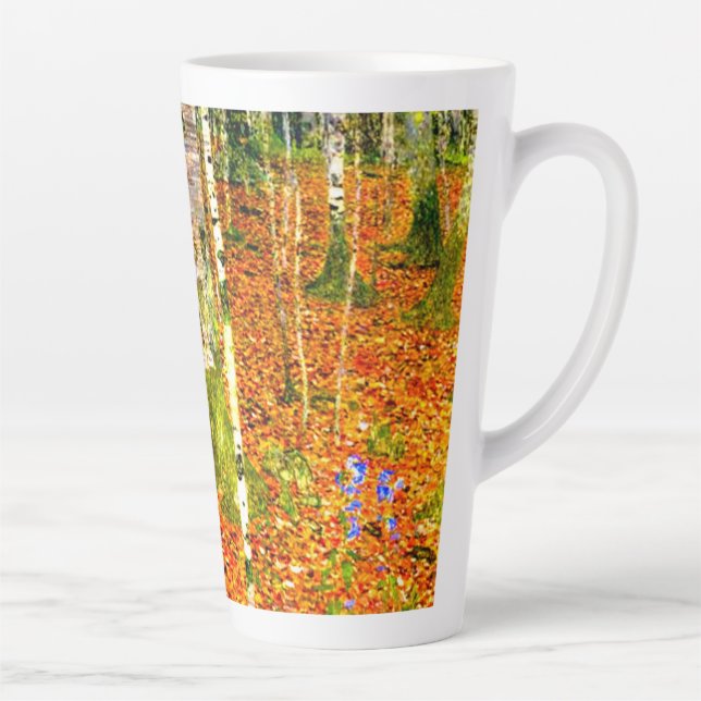 Taza De Café Latte Gustav Klimt Birch Trees (Derecha)