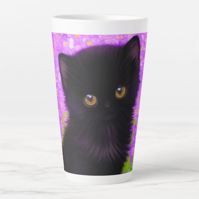 Taza De Café Latte Gustav Klimt Cat (Anverso)
