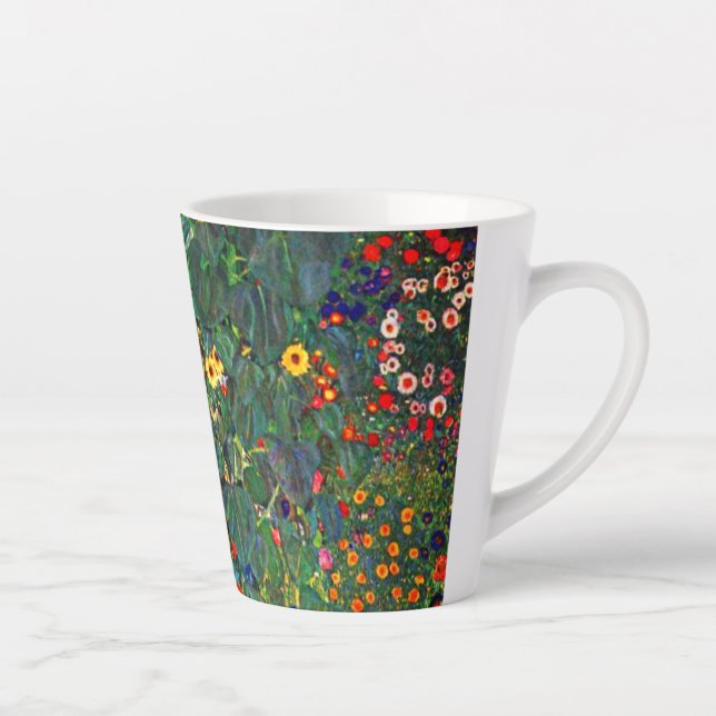Taza De Café Latte Gustav Klimt Flower Garden (Derecha)