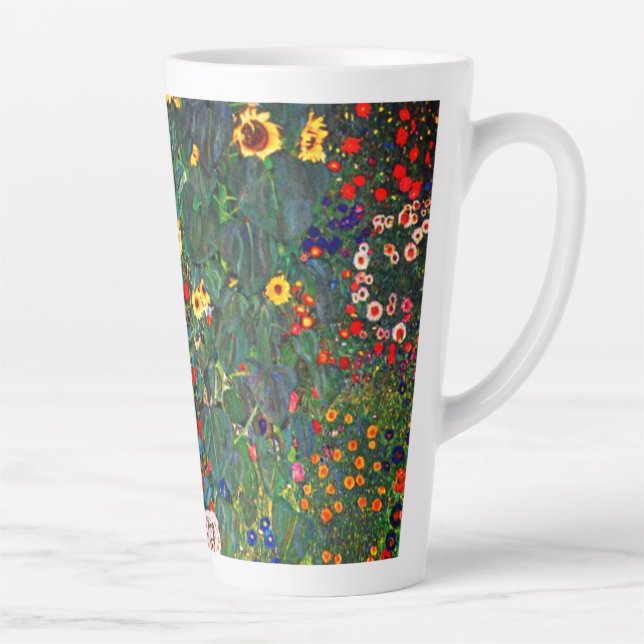 Taza De Café Latte Gustav Klimt Flower Garden (Derecha)