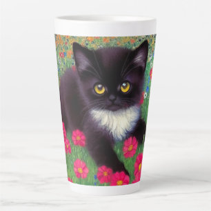 Taza De Café Latte Gustav Klimt Tuxedo Cat