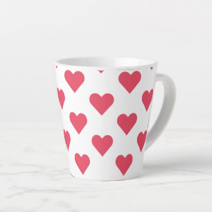 Taza De Café Latte H H del corazón Herz H H Herzen H corazones rosad