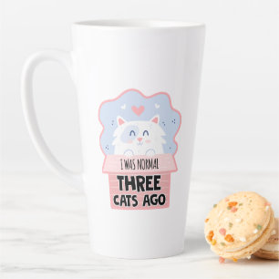 Taza De Café Latte Hace Tres Gatos Era Normal