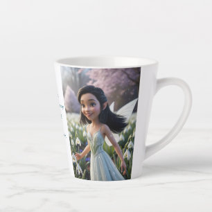 Taza De Café Latte Hada De Snowdrop