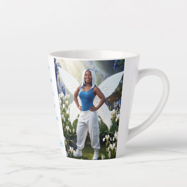 Taza De Café Latte Hada Iris Blanca (Derecha)