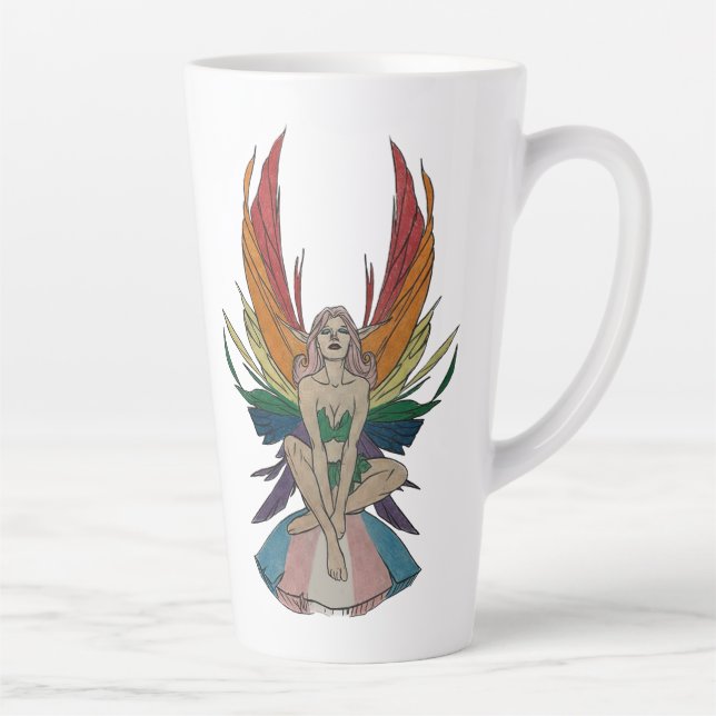 Taza De Café Latte Hada Transgénero (Derecha)