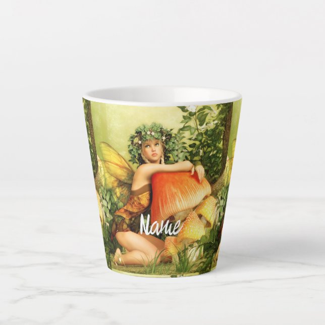 Taza De Café Latte Hadas de hongo Thunder_Cove (Anverso)