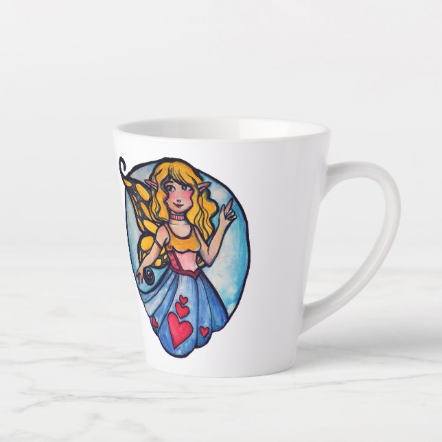 Taza De Café Latte Hadas del corazón (Derecha)