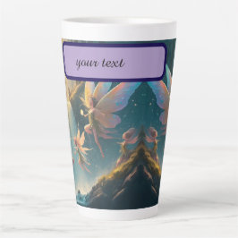 Taza De Café Latte Hadas del prado a la luz de la luna