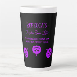 Taza De Café Latte Halloween Black Pumpkin Spice Sweice or Nice