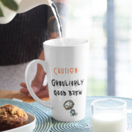 Taza De Café Latte Halloween blanco brillante