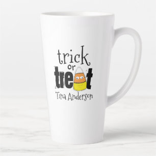 Taza De Café Latte Halloween Cute Whimsical Candy Corn Funny