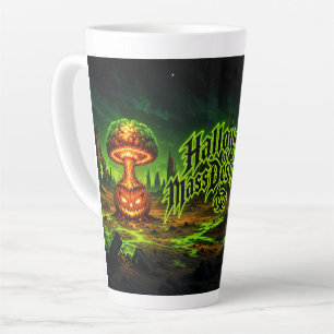 Taza De Café Latte Halloween de Destrucción Masiva Calabaza Radioacti