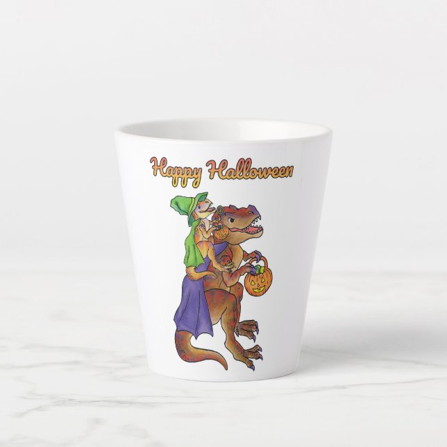 Taza De Café Latte Halloween Dinosaur Mug (Anverso)