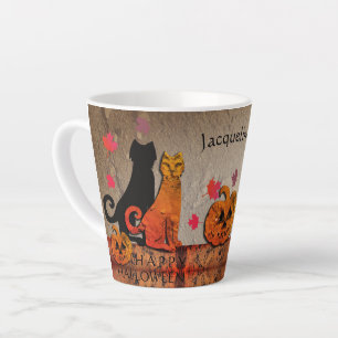 Taza De Café Latte Halloween Kitty Latte Mug